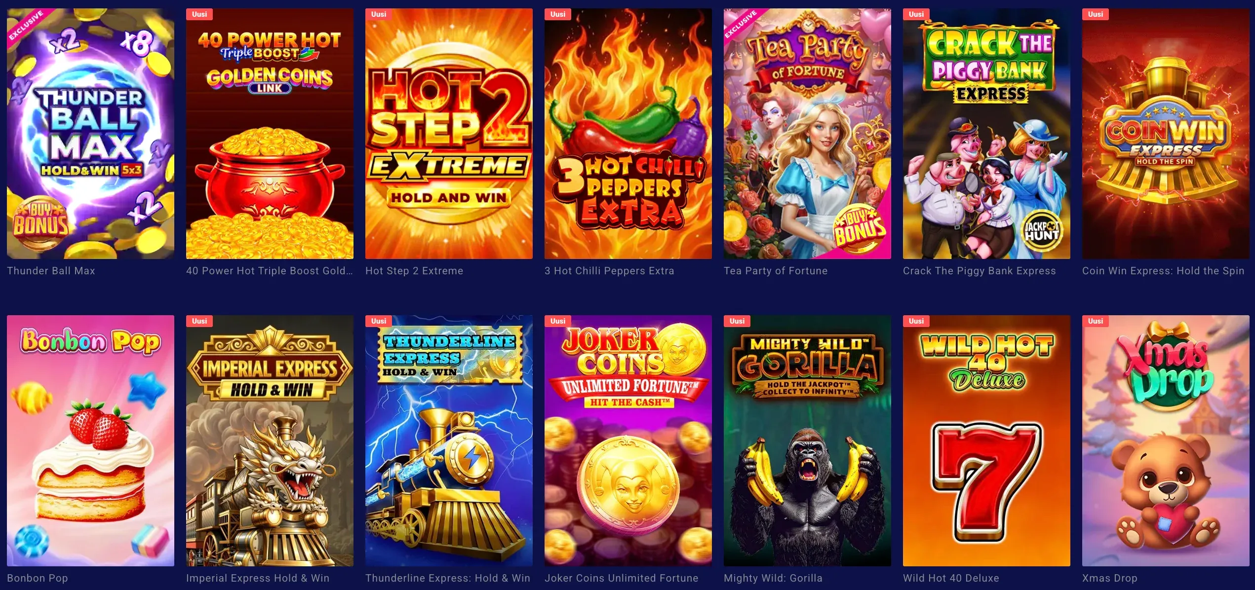 Frumzi casino kolikkopelien kokoelma